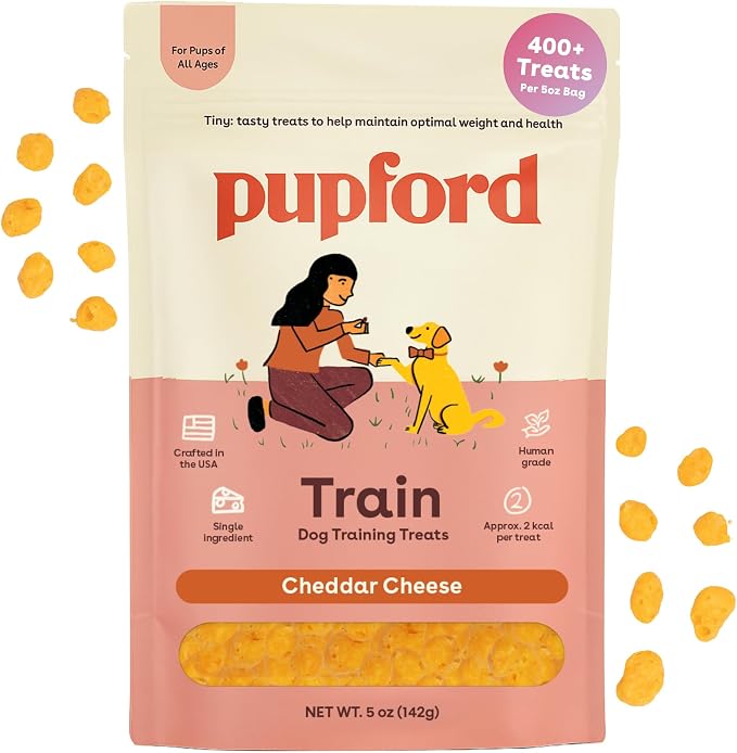 Pupford Training Treats for Dogs & Puppies, 400+ Single Ingredient Bites (Cheddar, 5 oz)