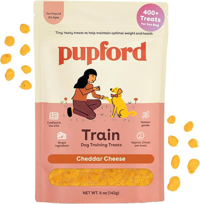 Pupford Training Treats for Dogs & Puppies, 400+ Single Ingredient Bites (Cheddar, 5 oz)