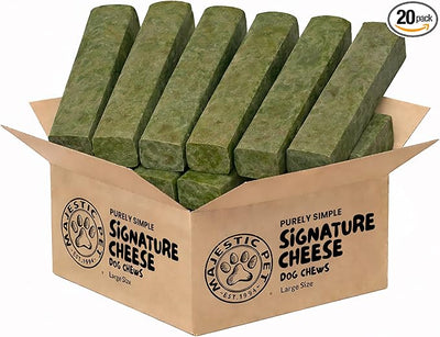 Majestic Pet Himalayan All-Natural Cheese Dog Chews - Long Lasting Dental Chew for Dogs - Healthy Pet Treats with Beneficial Ingredients (Digestive & Immune Support, Large, 20 Pack)