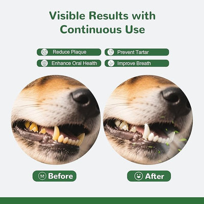 Dog Dental Powder, Dental Powder for Dogs Teeth Cleaning and Breath Fresh, Dog Dental Care with Natural Enzymes, Probiotics, Tartar Remover and Plaque Off - 80g