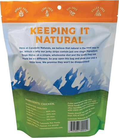 Colorado Naturals Chicken Jerky Strips Dog Treats, 16 oz – All-Natural, Made in USA, No Fillers or Preservatives – Promote Bone and Joint Health