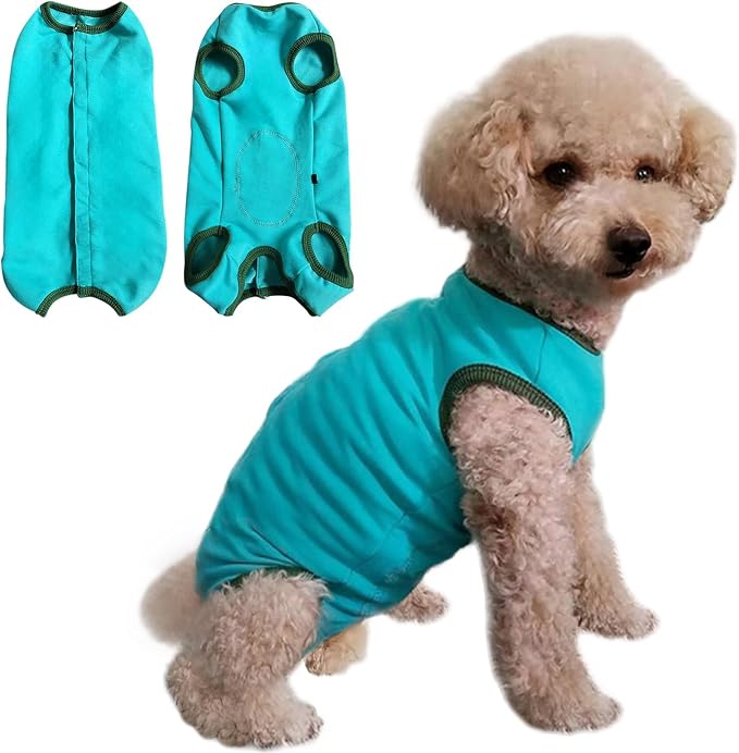 Dog's Recovery Suit Post Surgery Shirt for Puppy, Small Dog Surgical Recovery Suit for Female Male Dogs, Dog Onesie Protect Surgical Wound(Blue-l)