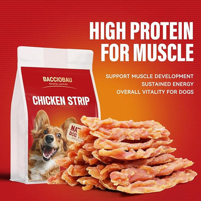 Chicken Jerky Dog Treats, All Natural & Easily Digestible High Protein Soft Chewy Snacks for Puppies & Adult Dogs, Great for Daily Rewards & Training, 10.58oz (300g)