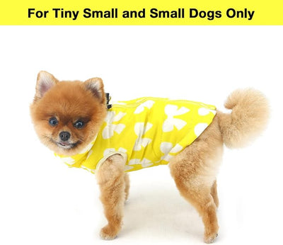 SMALLLEE_LUCKY_STORE Pet Water Resistant Winter Jacket Vest with D-Ring for Small Dog Cat Zip-up Padded Puppy Coat Chihuahua Yorkie Kitten Warm Clothes, Yellow, XL