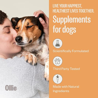 Ollie Dog Skin & Coat Supplement, Soothes Irritated Skin, Promotes Healthy & Shiny Fur & Coat, 60 Count Appx.