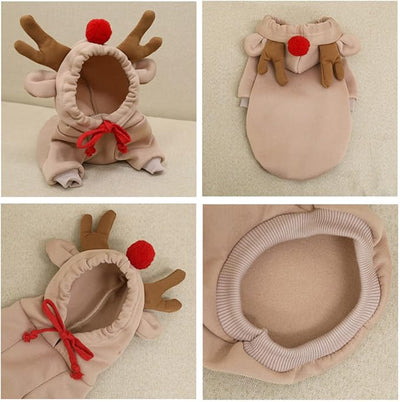 Pet Clothes Dogs Hoodie Sweatshirt - Elk Fruit Shape Cold Weather Clothes Costume Outfit for Puppy Cats Small MediumDog (L)