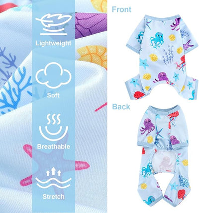 Dog Pajamas Pjs Soft Stretchy Dog Clothes for Small Dogs Girl Boy Medium Size Dogs Spring Summer Puppy Clothes Doggie Onesies Cat Pet Jammies Outfit