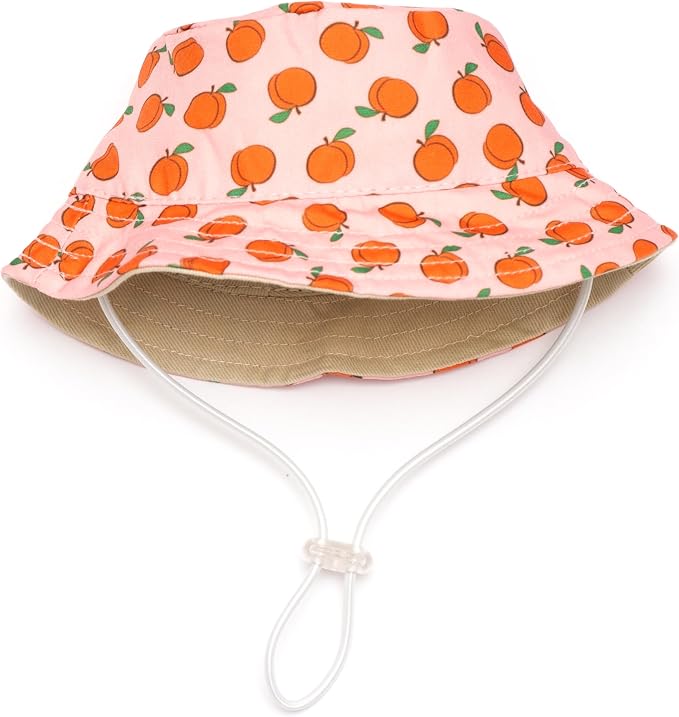 THE WORTHY DOG Peachy Keen Hat for Dogs – Lightweight Pet Sun Hat with Adjustable Chin Strap, Soft Brim & Bright Colors - Peach, X-Large