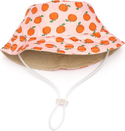 THE WORTHY DOG Peachy Keen Hat for Dogs – Lightweight Pet Sun Hat with Adjustable Chin Strap, Soft Brim & Bright Colors - Peach, Medium