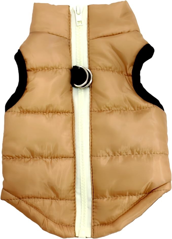Winter Waterproof Windproof Vest Coat for Small Medium Dogs - Warm Jacket for Cold Weather (Not Suitable for Big Dogs) X-Brown XXS