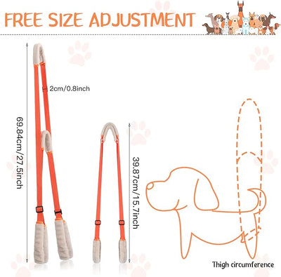 Mixweer 2 Pcs Dog Support Harness for Back Legs Dog Rear Lifting Sling Aid with Handle and Shoulder Strap Hind Leg Support for Pet Mobility Helps Puppy with Poor Stability Joint Injuries(Orange)