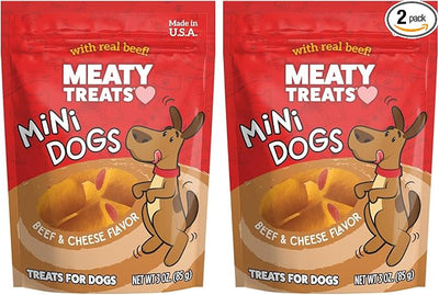 Meaty Treats Mini Dogs Beef & Cheese Flavor Soft & Chewy Dog Treats, 3-oz. (Pack of 16)
