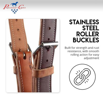 Professional's Choice The Dare Cribbing Control Collar | Durable Leather Cribbing Prevention for Horses | Fully Reversible Adjustable Fit with Removable Fleece