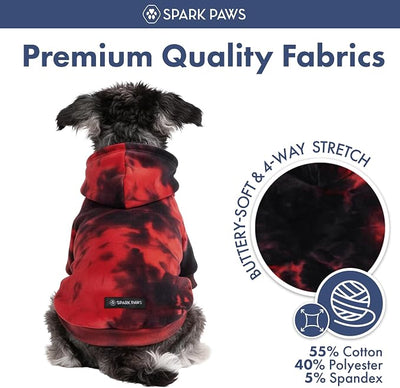 Spark Paws Dog Hoodie – Premium Dog Sweater for Small, Medium, and Large Dogs | Warm Outfits for French Bulldogs, Pitbull, Puppy, Winter Jacket Alternative - Red & Black - 4XL