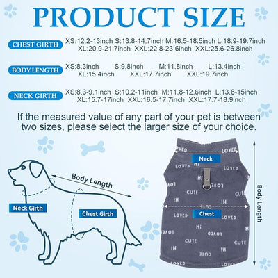 4 Pieces Winter Fabric Dog Sweater with Leash Ring Soft Fleece Vest Dog Clothes Plaid Camouflage Warm Puppy Jacket Pullover Clothes for Small Cat Puppy Chihuahua(L)
