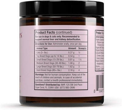 Bark & Whiskers Detox Support - Helps Support Healthy Liver & Kidney Function - Herbal Blend with Organic Milk Thistle & Green Tea - 1.8 oz