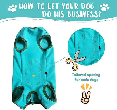 Dog's Recovery Suit Post Surgery Shirt for Puppy, Small Dog Surgical Recovery Suit for Female Male Dogs, Dog Onesie Protect Surgical Wound(Blue-s)