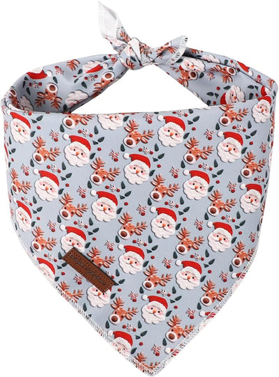Unique Style Paws Dog Bandanas 1PC Washable Cotton Triangle Puppy Scarfs Elk Christmas Man with Colorful Flower for Small Medium Large Dogs and Cats
