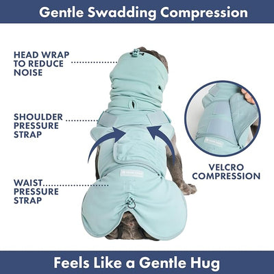 Spark Paws Anxiety Relief Vest for Dogs – Gentle Compression Dog Anxiety Suit, Calming Wrap for Separation Anxiety, Thunder, Fireworks, Suitable for Small Medium and Large Breeds - Teal - Size S