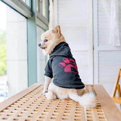 KOOLTAIL Plaid Dog Hoodie Pet Clothes Sweater with Hat and Pocket for Small Medium Large Size Dogs, Soft Winter Warm Dog Cold Weather Coat, Fleece Fall Dog Hooded Sweatshirt for Puppy Cats, Black S