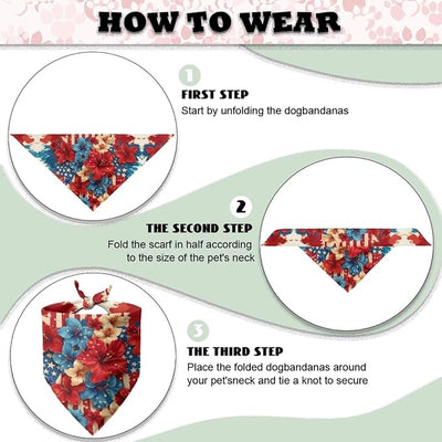 KEIAHUAN 250th Anniversary Dog Bandana Patriotic USA Flag Triangle Scarfs 4th of July Cat Bandanas Adjustable Soft Puppy Bibs Hankerchief Medium