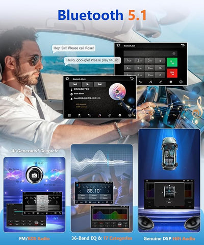 8Core Android Car Stereo for Honda Civic 2006 to 2011 Wireless Apple CarPlay Android Auto, Radio for Honda Civic Car Play, 5G WiFi GPS Navi FM RDS EQ DSP Audio Receiver SWC AHD Camera, 2G+32G