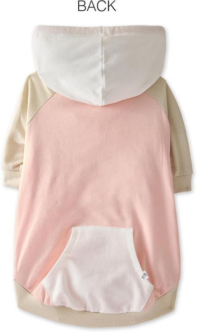 Pet Passion Rocky – The Original Lightweight Hooded Tee 100% Organic Cotton Dog Hoodie Pet Coat Sweater for All Sized Dogs, Original Pink Colorblock, XX-Small (4-7 lbs)