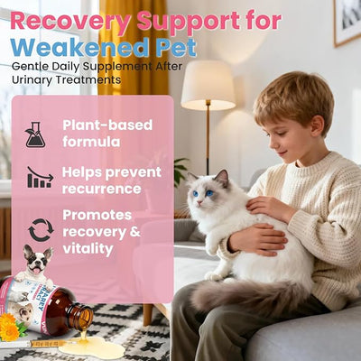 Cat UTI Treatment,Dog Urinary Tract Infection Drops, Renal Health for Cats Pets - Kidney Support,Bladder Control for Dogs Incontinence - Cat UTI Remedy Cranberry & D-Mannose (2 Pack)