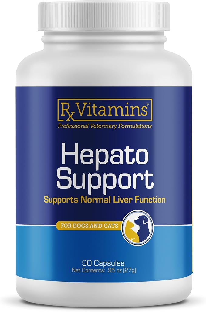 Rx Vitamins Hepato Support for Dogs & Cats - Liver Support Supplement with Milk Thistle - Boosts Liver Detox for Senior Pets - 90 ct