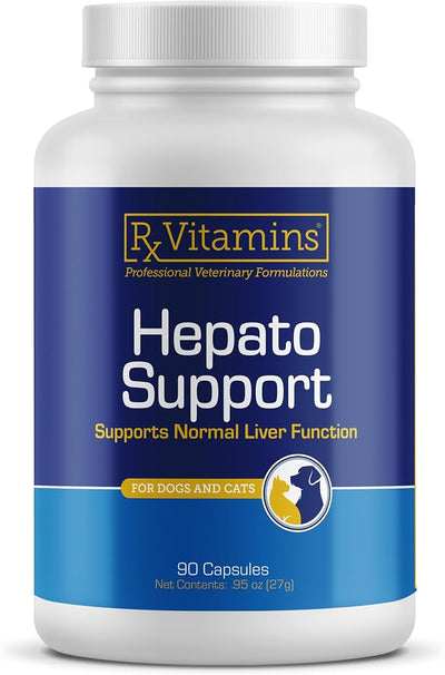 Rx Vitamins Hepato Support for Dogs & Cats - Liver Support Supplement with Milk Thistle - Boosts Liver Detox for Senior Pets - 90 ct