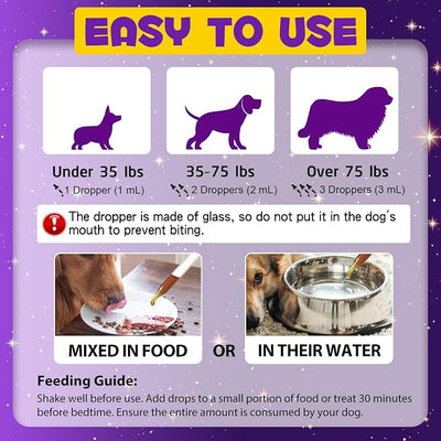 Dog Melatonin, Melatonin for Dogs Calming, Dog Anxiety Relief, Dietary Supplement Liquid, Helps to Support Restful Sleep
