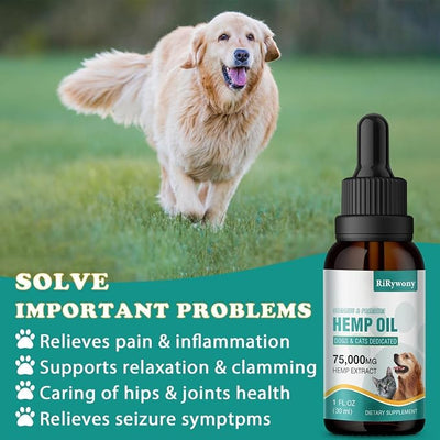 2 Pack Hemp Oil for Dogs & Cats- Helps Pets with Аnxiety, Pаin, Strеss, Аrthritis, Sеizures Rеlief - Organic Pet Неmр Oil Drops Treats - Skin Нiр Jоint Hеalth Rich in Omega 3-6-9