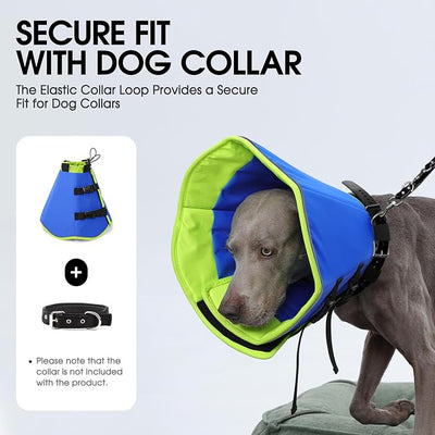 Dog Cone Collar, Adjustable Cone for Dogs to Stop Licking, Soft Dog Cone Alternative for Small Dogs, Pet Recovery Collar After Surgery with Quick Release Buckle, Blue S