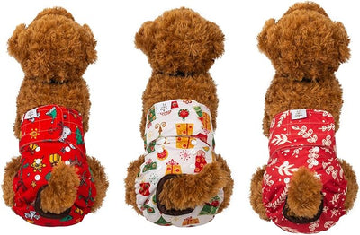 CuteBone Dog Diapers Female Washable Small Medium Large 3 Pack Reusable Doggie Diapers Puppy Period Pants for Doggy Heat Cycle Peeing