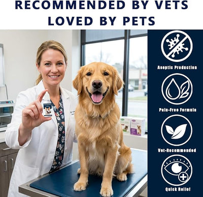 Cataract Drops For Dogs, Natural Safe Dog Eye Drops For Soothe Itching Irritation & Dry Eyes, Improve Eye Vision Clarity, Not For Human Pet Tear Stain Cleaner Suitable for All Animals (2 X 10 ml)