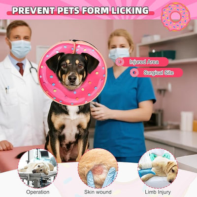 KOOLTAIL Inflatable Dog Cone Collar, Soft Donut E Collar for Dogs After Surgery to Stop Licking Enhanced Alternative, Blow Up Pet Neck Pillow Recovery Adjustable Cone for Dog Cat,Upgrade Size,Donut XL