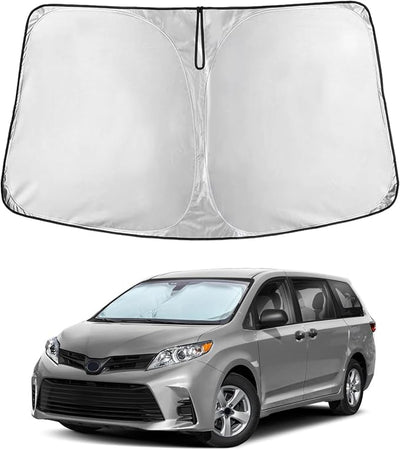 Toyota Sienna EcoNour Car Windshield Sunshade 2021-2026 - 280T Polyester Material Cars Sun Visor Reflector Blocks UV Rays - Foldable Sunshade Interior Protection Accessories