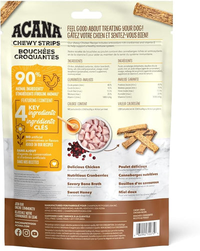 ACANA Chewy Strips Limited Ingredient Dog Treats Chicken Recipe with Immune System Support 4oz Bag