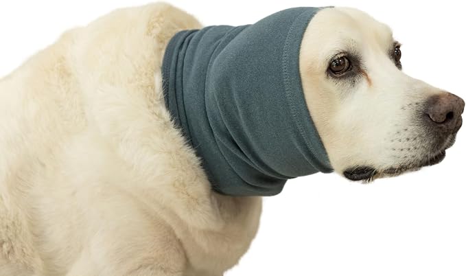 Dog Ear Wraps, Dog Ear Cover Hematoma Anxiety Relief – Noise Canceling for Fireworks, Thunderstorms, Pet Grooming & Force Drying(Green M)