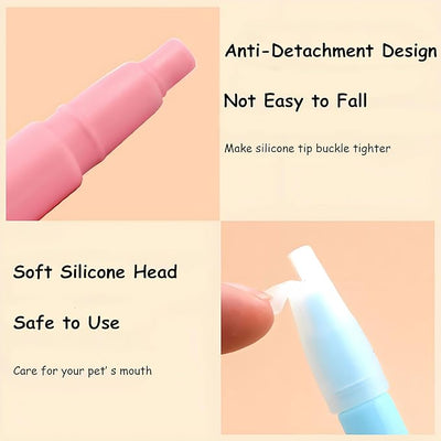 Dinosaur Pet Pill Shooter for Cats and Dogs - Soft Silicone Tip Medicine Dispenser for Pills & Capsules - Reusable Animal Pill Gun | Pet Pill Dispenser, 2 Silicone Tips, For Cats, Puppies and Small Animals, Medicine Pill Pusher