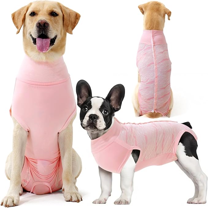 Dotoner Dog Surgery Recovery Suit Dog Suit for Male Female Neuter Anti-Lick Abdominal Wounds Bite Protective Outfit Alternative E-Collar & Cone Breathable Spay Suit for Medium Large Dogs