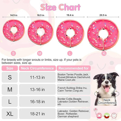 BEAUTYZOO Dog Cone Alternative After Surgery for Large Medium Small Dogs, Soft Inflatable Cone Collar for Dogs Cats, Dog Neck Donut E Collar Dogs Recovery Collar to Stop Licking, Strawberry Pink, M