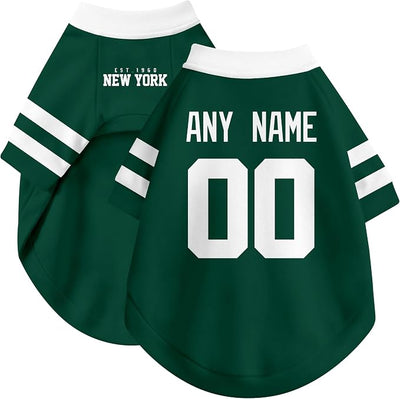 New York J Dog Clothes Jersey Style Personalized Pet T Shirt with Custom Name Number for Small Medium Large Dogs