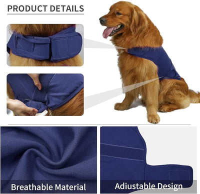 Comfort Dog Anxiety Relief Coat, Dog Anxiety Calming Vest Wrap for Thunderstorm,Travel,4th of July Fireworks,Vet Visits,Separation Anxiety Relief for Dogs (XL,Navy)