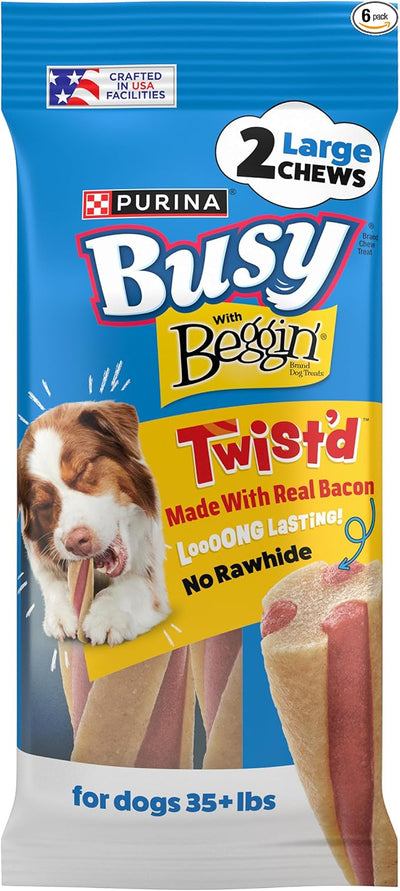 Purina Busy with Beggin’ Twist’d Adult Dog Chew Bone Treats - (Pack of 6) 2 ct. Pouches