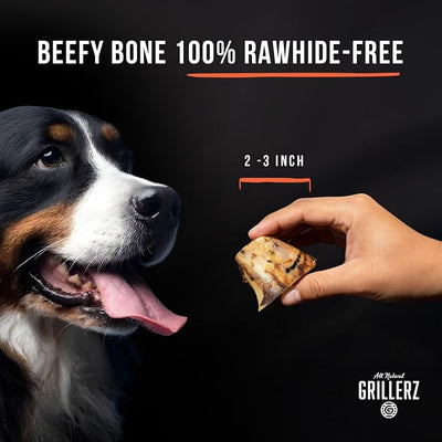Scott Pet Grillerz Beefy Bone, 1 Count, Beef Bones for Dogs, Rawhide Free, Dog Chew for Healthy Teeth & Gums, High Protein, Easy to Digest, Long Lasting, Natural Treats for All Breeds
