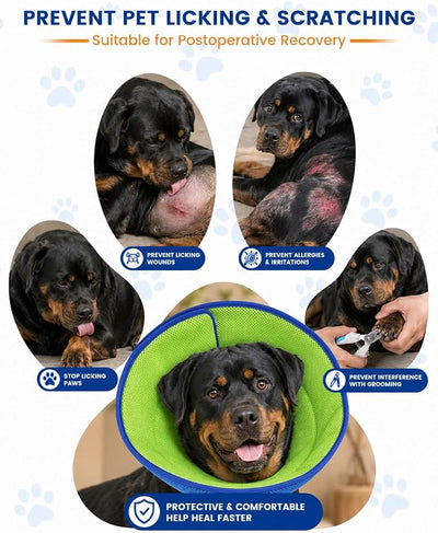 Dog Recovery Collar for Dogs After Surgery – Soft Breathable Dog Cone Collar, Lightweight Elizabethan Collar Alternative for Wound Healing, Anti Licking, Comfortable Sleep & Daily Eating,XXL