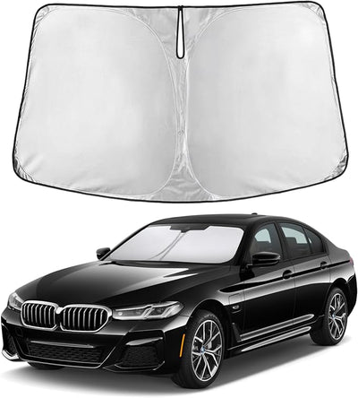 EcoNour Windshield Sunshade Compatible for BMW 5 Series G30 G31 2017-2021 2022 2023, Sun Visor for Front Windshield & Window Sun Shade Cover, UV Heat Blocker & Protector, Car Accessories