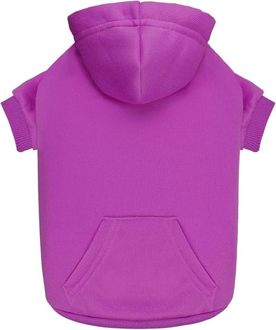 Dog Hoodie Dog Sweaters for Small Dogs,Pet Sweater Solid Soft Brushed Fleece Pet Clothes Hoodie Sweatshirt with Pocket(Purple-XS)