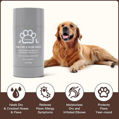 Cat Dog Paw Pad Balm Stick (2.4 oz) | Natural Dog Paw Blam Protector, Soother & Moisturizer for Cracked Dry & Damaged Paws, Nose & Elbows | Snout Soother for Dogs